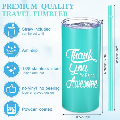 10 Sets Thank You Gifts Tumbler 16 Oz with Lid Straw