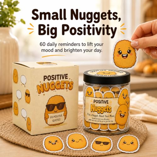 Positive Chicken Nuggets Jar with 60 Affirmation Cards