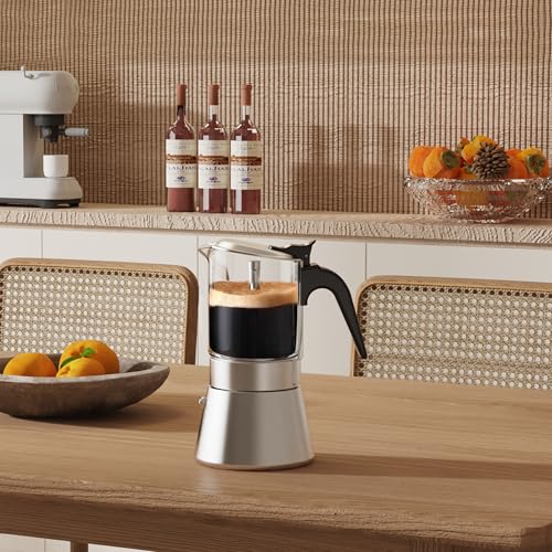 SIXAQUAE Stovetop Espresso Maker (360 milliliters Count)