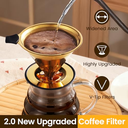 2.0 Upgraded】 Pour Over Coffee Dripper