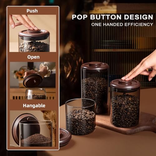 Glass Coffee Canister 900ml x 2 Jar (2 Count)