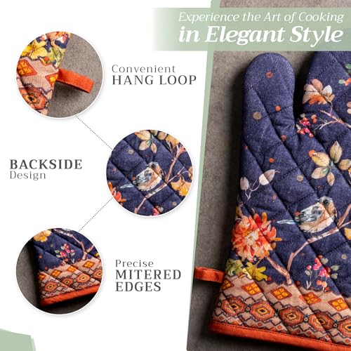 100% Cotton Oven Mitt & Pot Holder Set