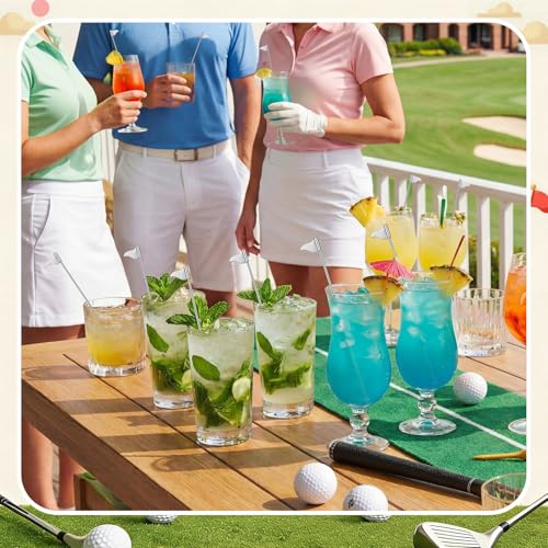 20 Pcs Metal Golf Cocktail Stirrers Swizzle Stir Sticks 7.87 Inch Reusable Drink Stirrer Sticks Party Decorations Party Clubhouse and Outing Decorations (20 Count)