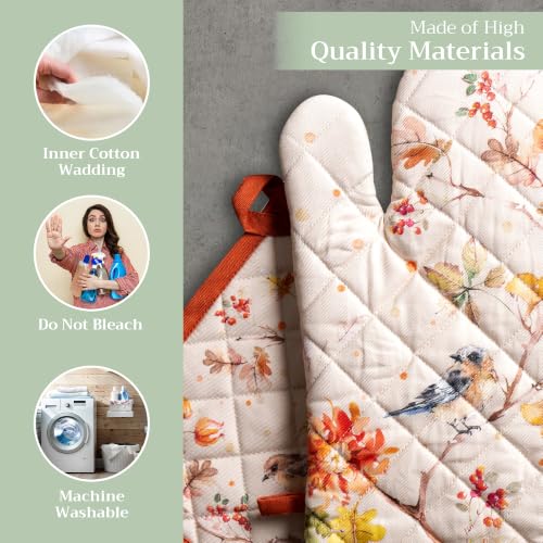 100% Cotton Oven Mitt & Pot Holder Set