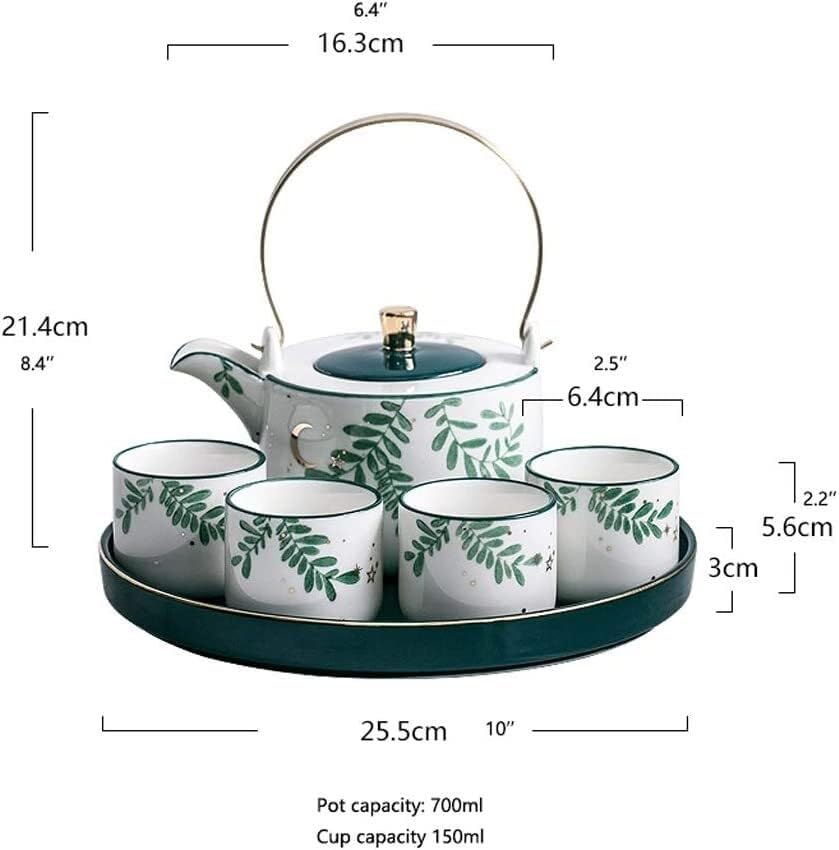 6 Piece Luxury Porcelain Tea Set with Teapot