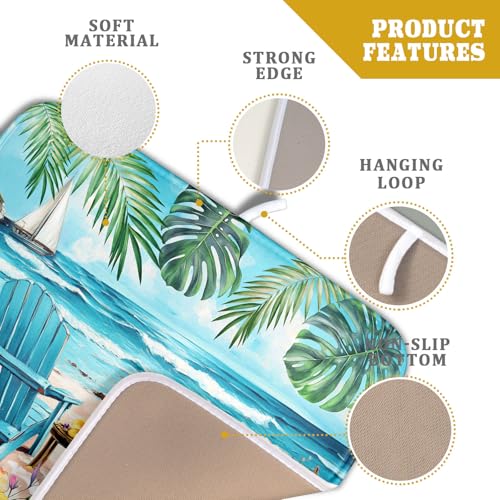Spring Summer Sea Chair Dish Drying Mat for Kitchen Counter