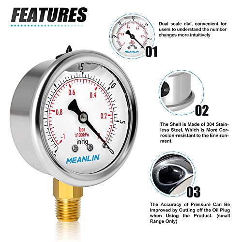 30inHG~0Psi Stainless Steel 1
