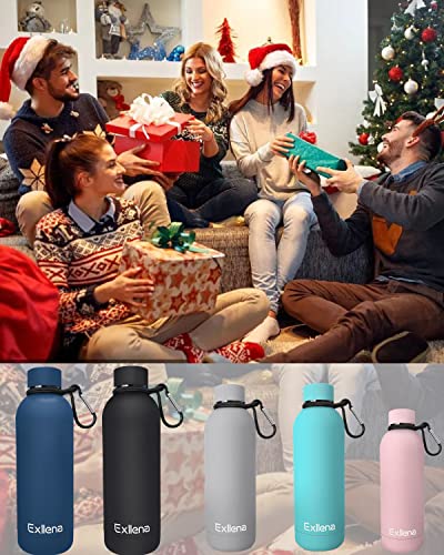 Slim Insulated Water Bottles for Travel 32oz with Clip