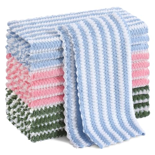 12 Pack Coral Velvet Dish Cloths (12 Count)