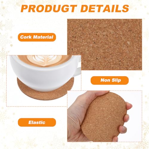 100Pcs Cork Coasters for Drink (10 Count)