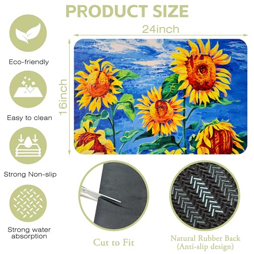 Dish Drying Mat for Kitchen Counter Absorbent Dish Coffee Mat 16"X24"