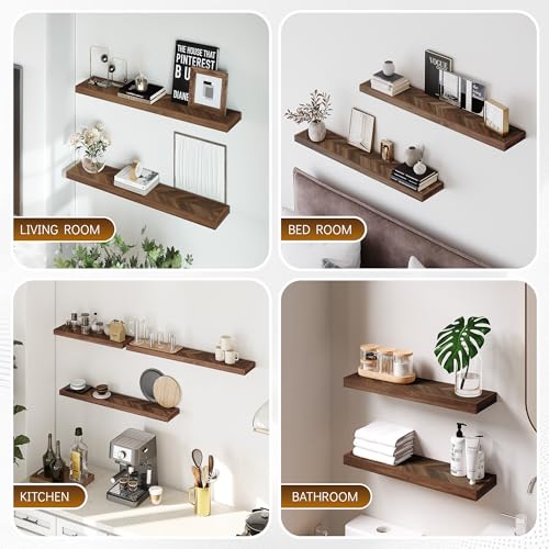 36'' Chevron Floating Shelves for Wall (2 Count)