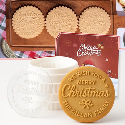 Personalized Christmas Cookie Stamps Customizable Name Cookie Stamps With Handle Cutter For Cookie Baking Decorating Cakes And Handmade Christmas Gifts Perfect