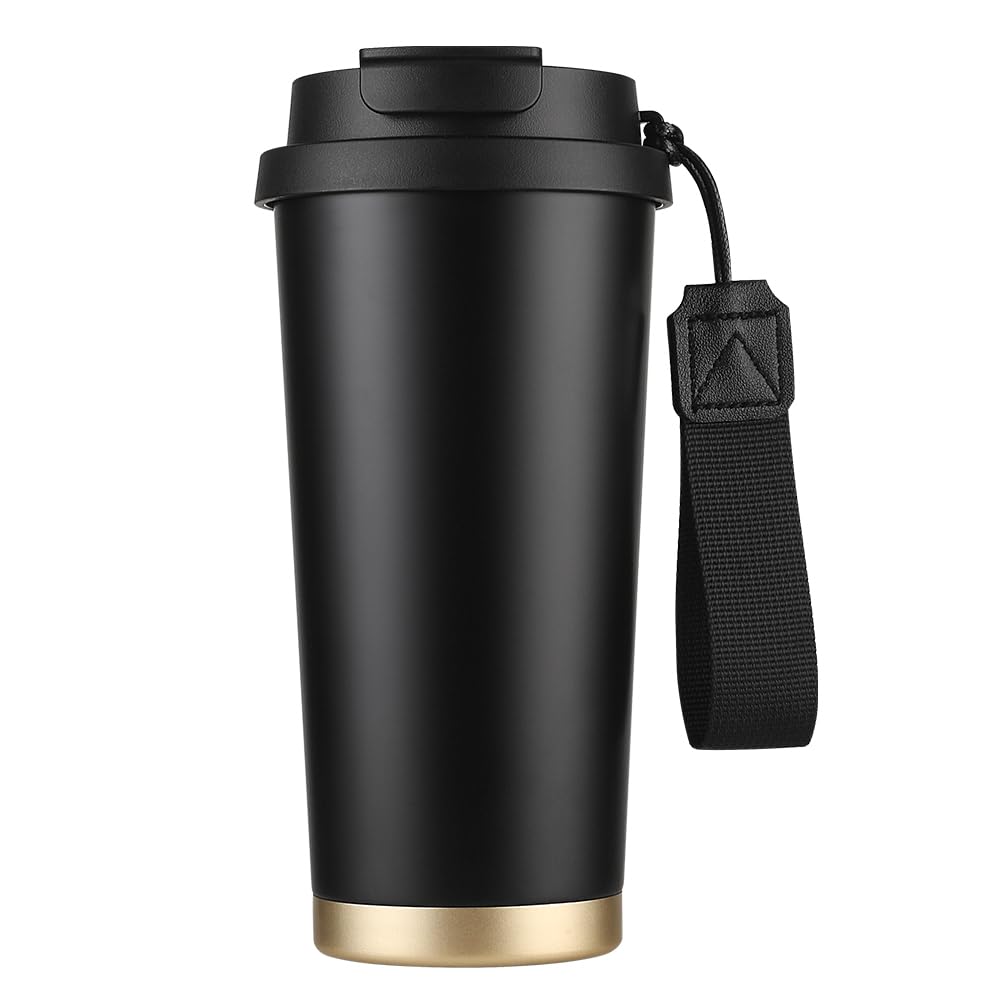 16 oz insulated travel coffee mug with flip lid