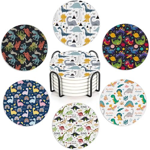 Drink Coasters Set of 6 with Holder