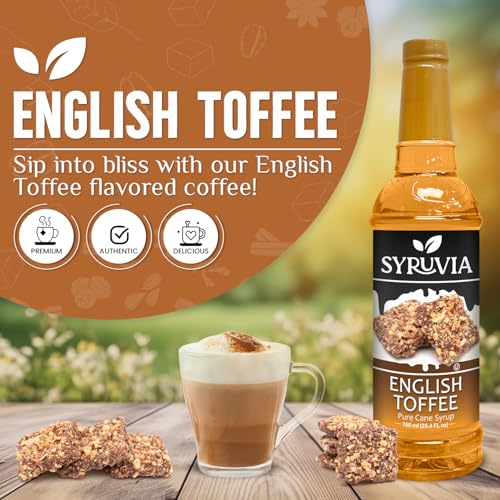 Coffee Syrup English Toffee Flavored Syrup for Drinks (25.4 Fl Oz)