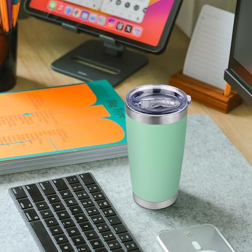 20 oz Tumbler Stainless Steel Tumblers Bulk with Lid Double Wall Insulated Coffee Tumbler Cups for Hot & Cold Drinks Powder Coated Travel Coffee Tumbler Mug Metal (12 Count)