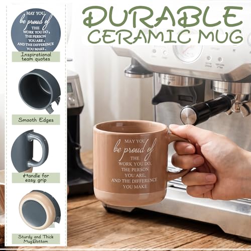 10 Pcs Thank You Mugs Bulk 13 oz Inspirational Ceramic Coffee Mugs May You Be Proud Appreciation Gift Back to School Gift for Teacher Nurse Employee Coworker Office Staff (10 Count)