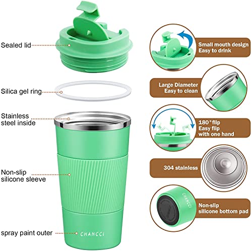 Travel Coffee Mug Spill Proof Leakproof 12 oz Insulated Coffee Mug with Screw Lid (13 Ounce)