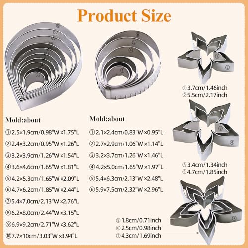 23pcs set Rose Petal Cutter Set Gum Paste Fondant Cake Cutters kitchen Supplies Baking Mould