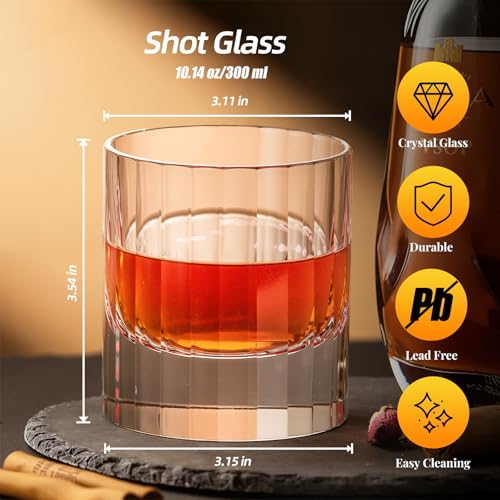 Crystal Whiskey Glasses Set of 2 Hand Blown Old Fashioned Glasses (2 Count)