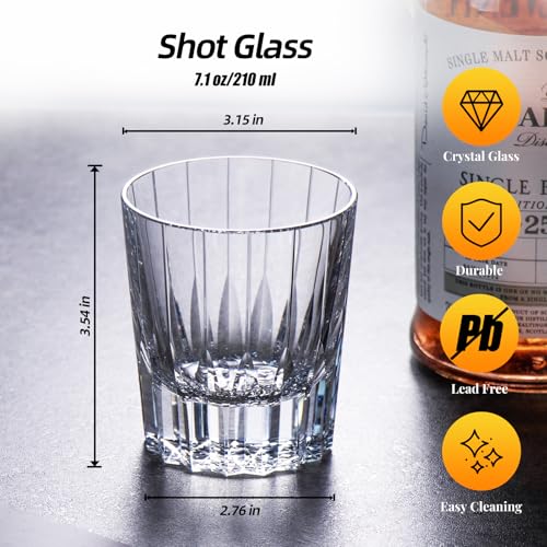 Crystal Whiskey Glasses Set of 2 Handcrafted Old Fashioned Glasses (2 Count)