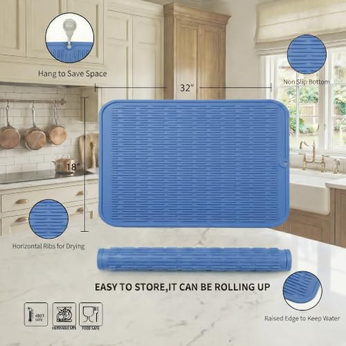 Silicone Dish Drying Mat for Multiple Usage