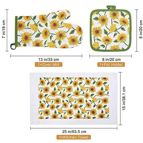 Oven Mitts and Potholders Dish Towles Set 100% Cotton for Perfect for Gifting (16 Ounce)