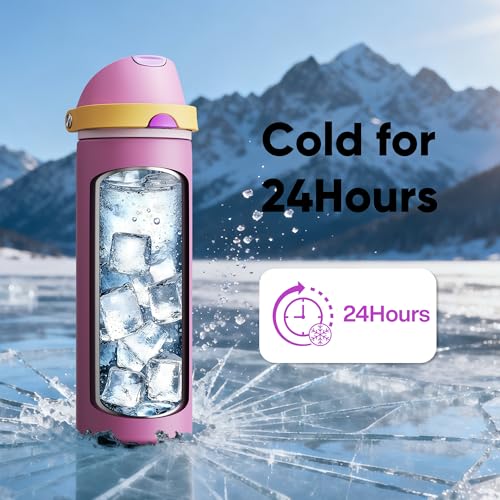 Insulated Water Bottle with Straw