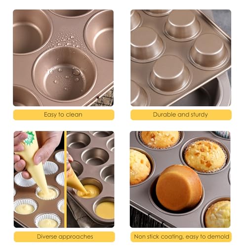 2 Packs Nonstick Round Muffin Baking Pan Tin (2 Count)