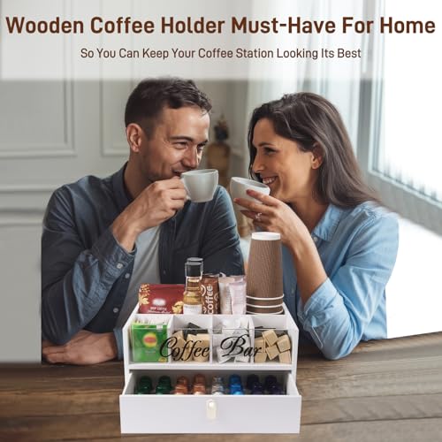 2 Tier Coffee Bar Organizer with Clear Acrylic Top