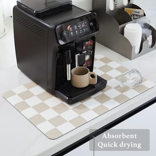 Checkered Dish Drying Mat for Kitchen Counter