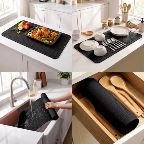 Silicone Dish Drying Mat for Multiple Usage