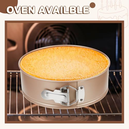 4 Pcs 7 Inch Non Stick Springform Pan with Removable Bottom Carbon Steel Round Springform Cheesecake Pan with Stainless Steel Spring Buckles for Baking Kitchens Restaurant (4 Count)