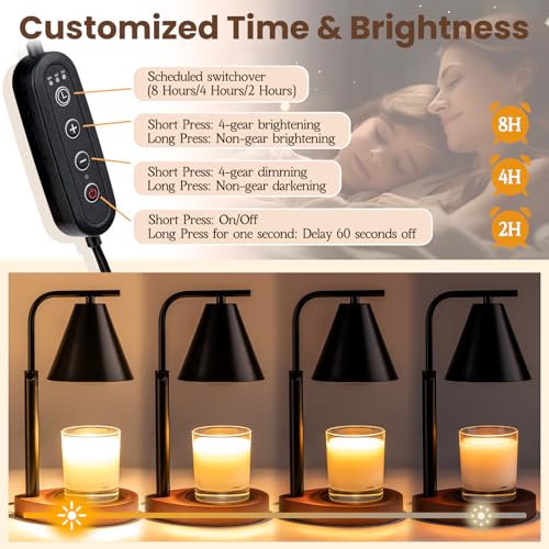 Black Candle Warmer Lamp with Timer