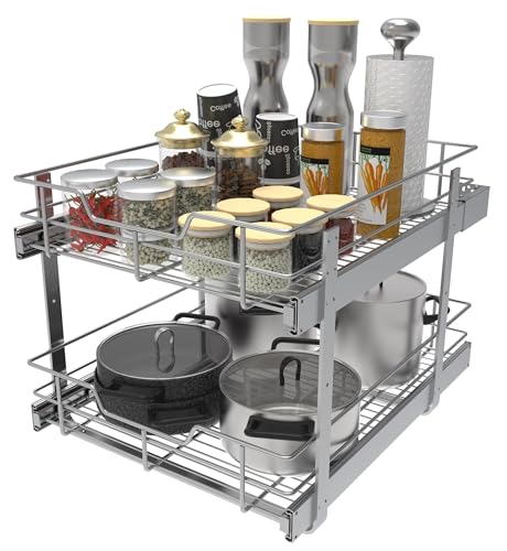 2 Tier Pull Out Cabinet Organizer 18" W X 22" D