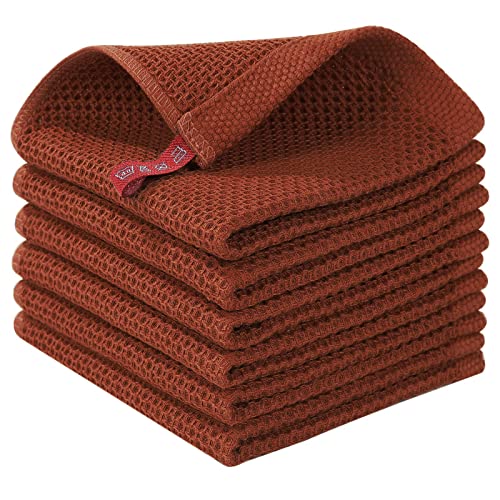 100% Cotton Waffle Weave Kitchen Dish Cloths 6 (6 Count)