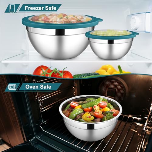 6 PCS Stainless Steel Mixing Bowls (12 Count)