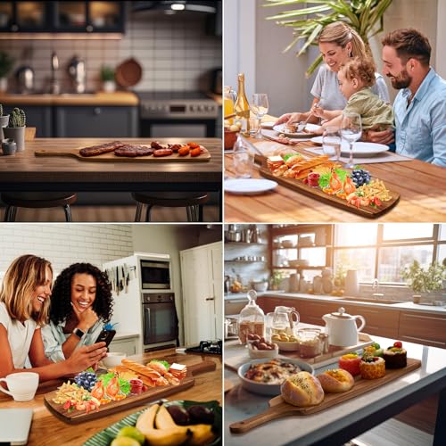 3 Pcs Acacia Wood Cutting Board with Handle