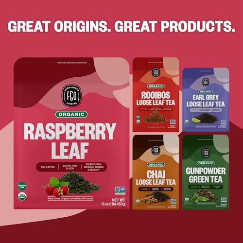 Organic Red Raspberry Loose Leaf Herbal Tea (16 Ounce)