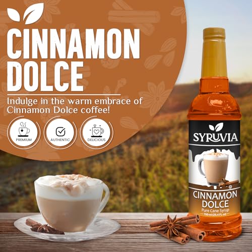 Coffee Syrup Cinnamon Dolce Flavored Syrup for Drinks (25.4 Fl Oz)