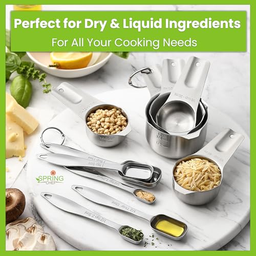 Stainless Steel Measuring Cups and Spoons Set of 10 w (10 Count)