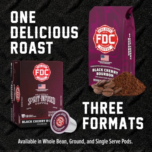 Black Cherry Bourbon Infused Ground Coffee (12 Ounce)
