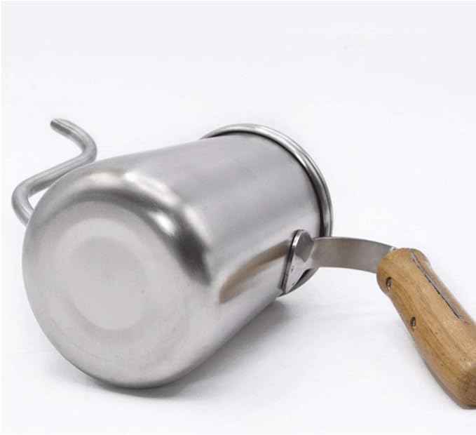 Long Narrow Spout Coffee Pot Stainless Steel Wooden Hand Pour Over Drip Kettle for Maker