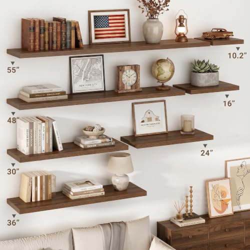10x10 Inches Floating Shelves Wall Mounted Set of 2 (2 Count)