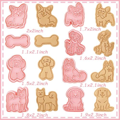 8 Dog Cookie Cutters Set (8 Count)