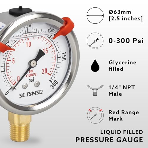 0 to 300 Psi Pressure Gauge