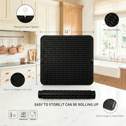 Silicone Dish Drying Mat for Multiple Usage