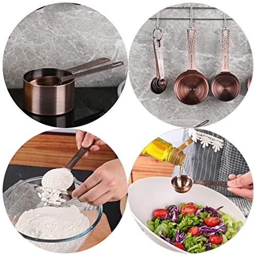 Copper Measuring Cups and Spoons Set