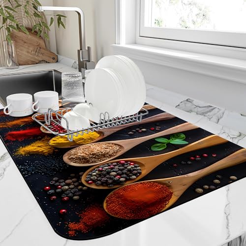 Dish Drying Mat for Kitchen Counter Absorbent Dish Coffee Mat 16"X24"